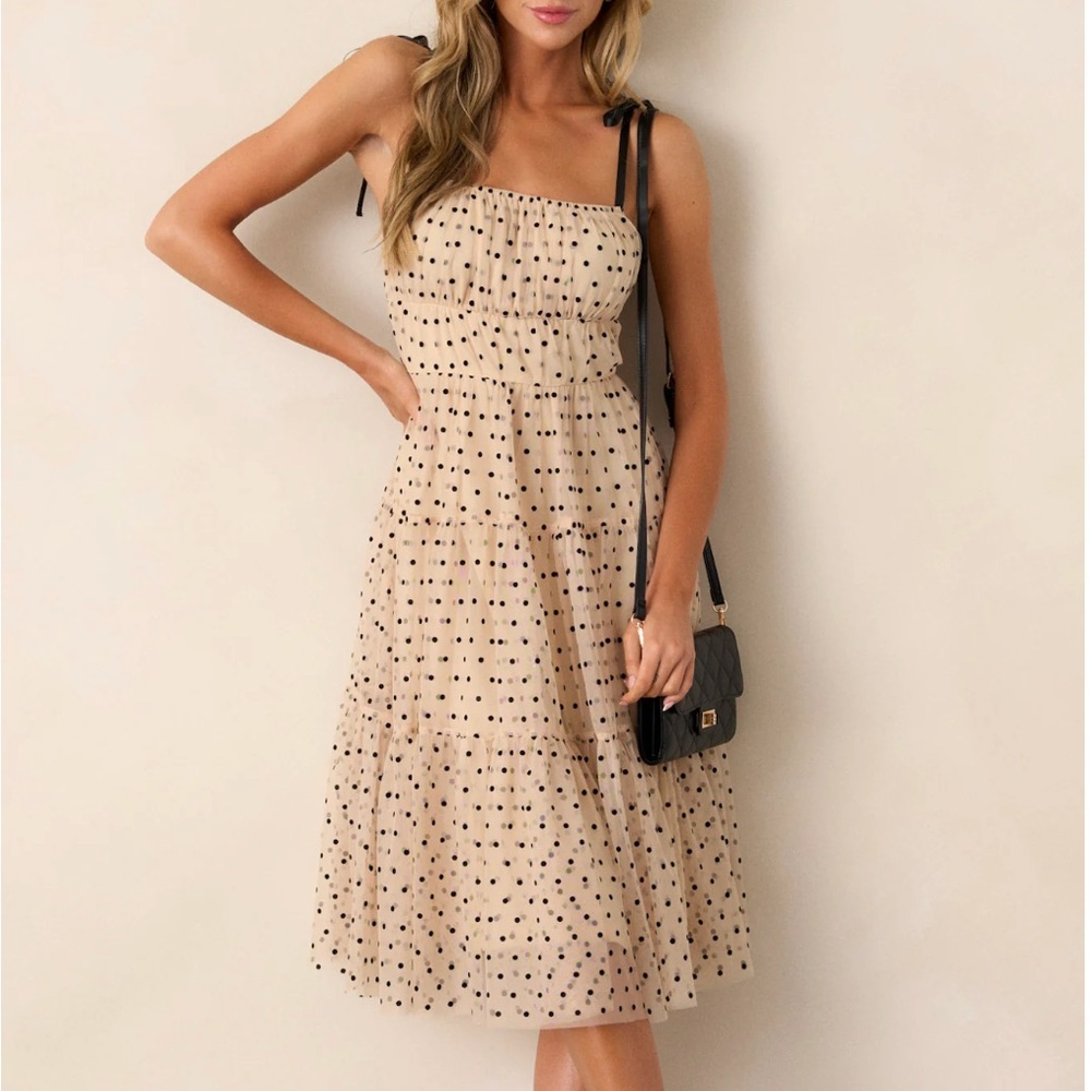 Red Dress Boutique Cream and Black Midi Dress